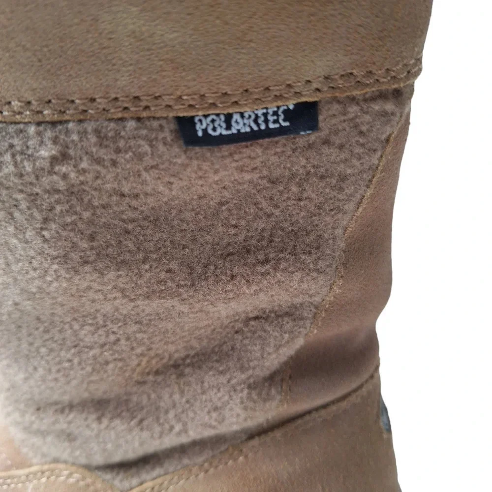 Sporto Polartec Suede Tan Fleece Insulated Mid-Calf‎ Boots